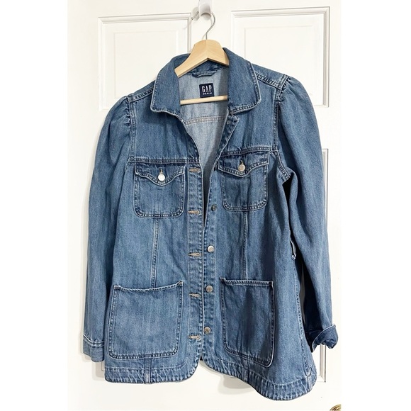 Gap Barn Style Jean Jacket Blazer Coat - Picture 2 of 7